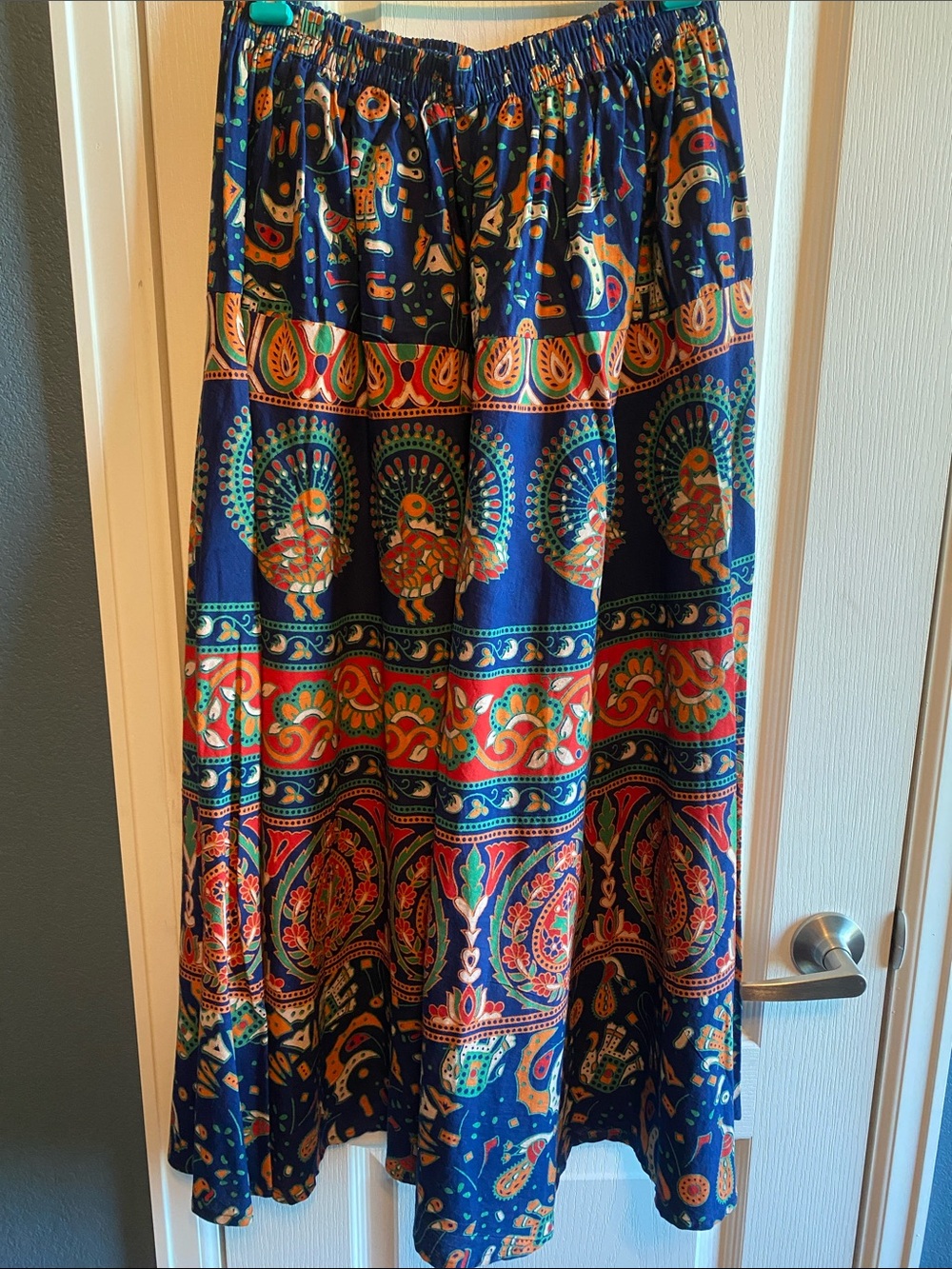 New Bohemian Wide Leg Palazzo Pants — Navy Multi